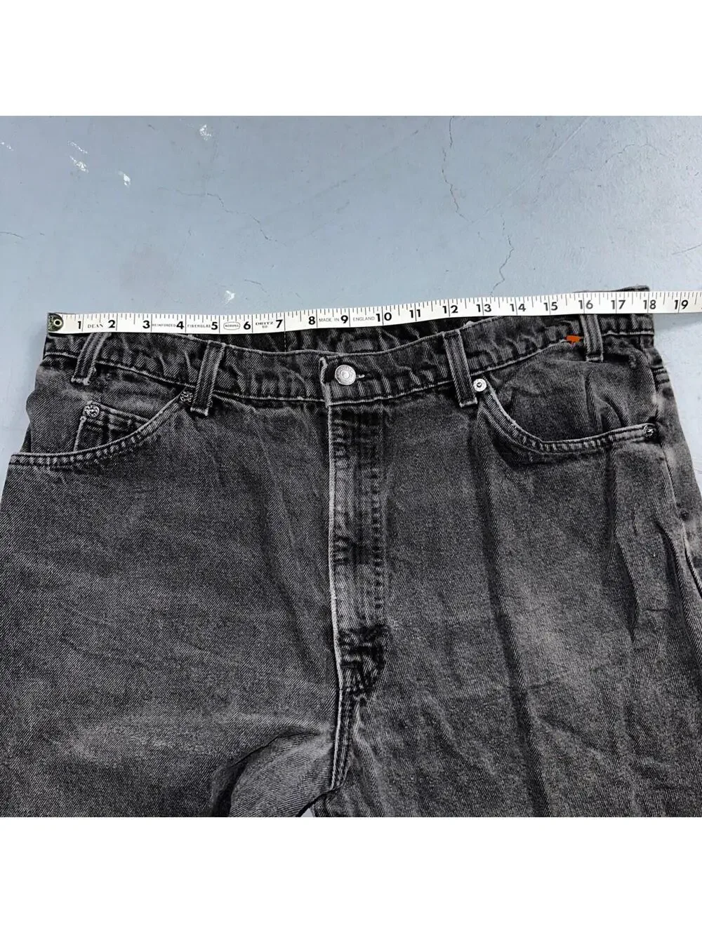 Levis 550 Vintage 90s USA Orange Tab Jeans 38x32 Black Med Wash 501 Act 36x31